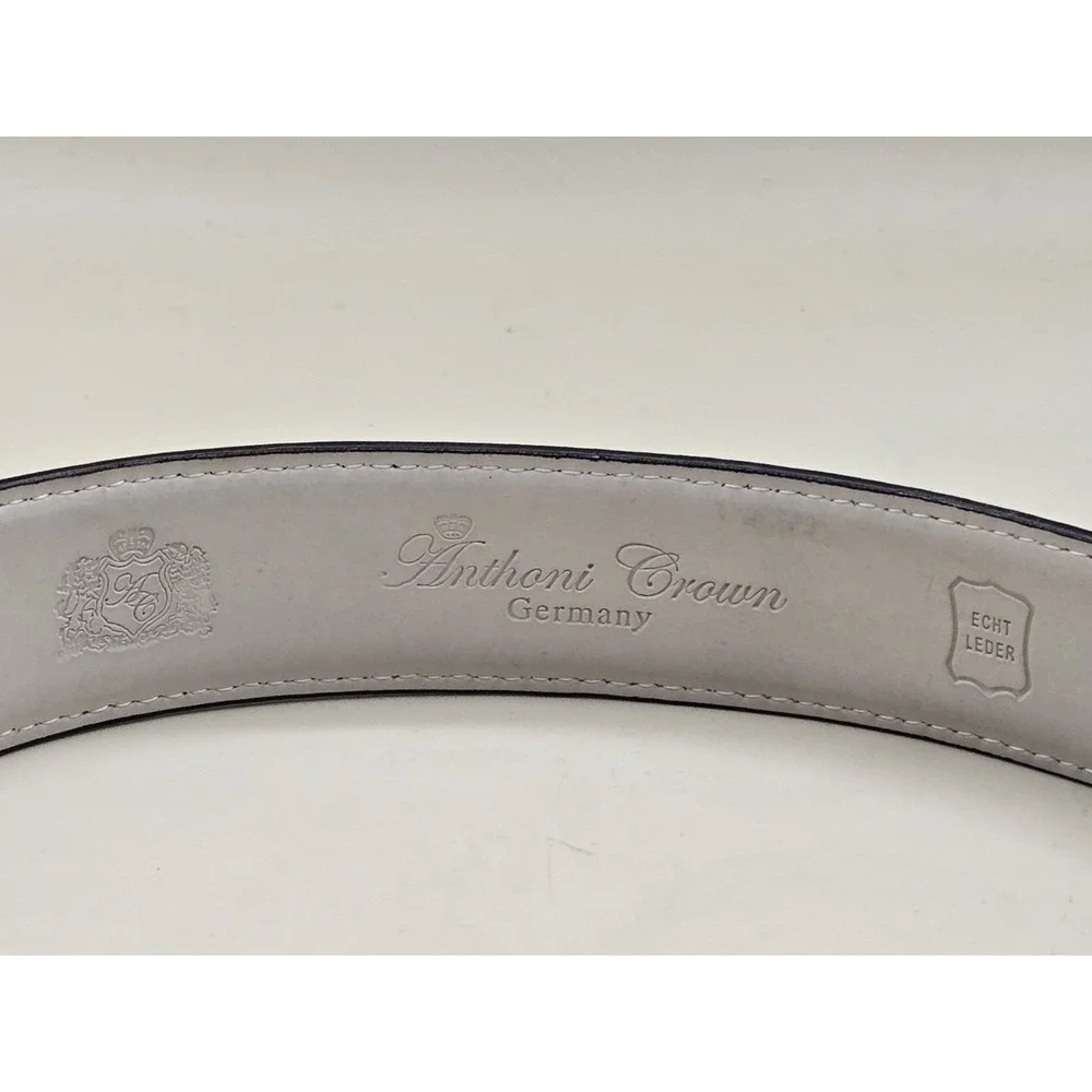 Anthoni Crown‎ Belt Germany 100cm Light Brown / Silver Geometric 35 - 38